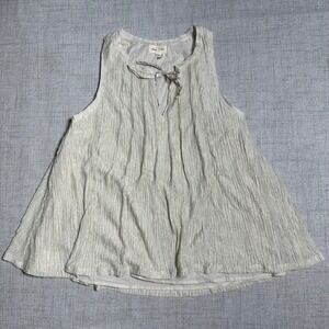 Anthropologie Meadow Rue Tank Top Crinkle‎ Tie Neck Sleeveless Size Small